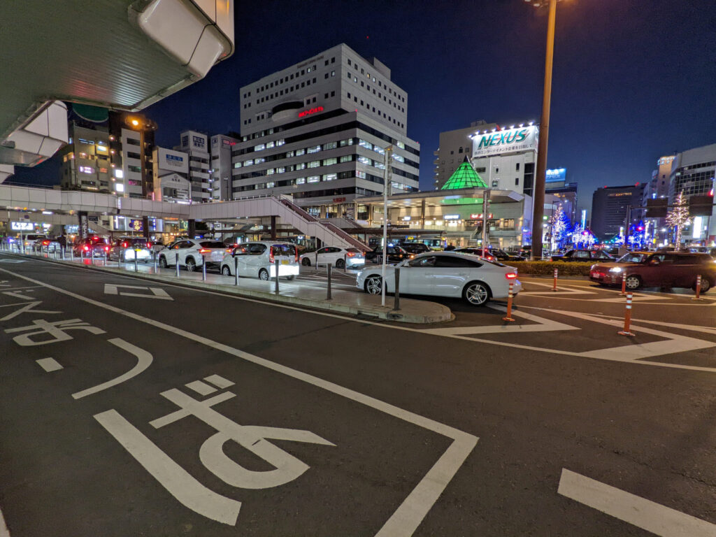 高崎駅 西口の夜の風景