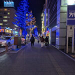 高崎駅 ライトアップされている歩道