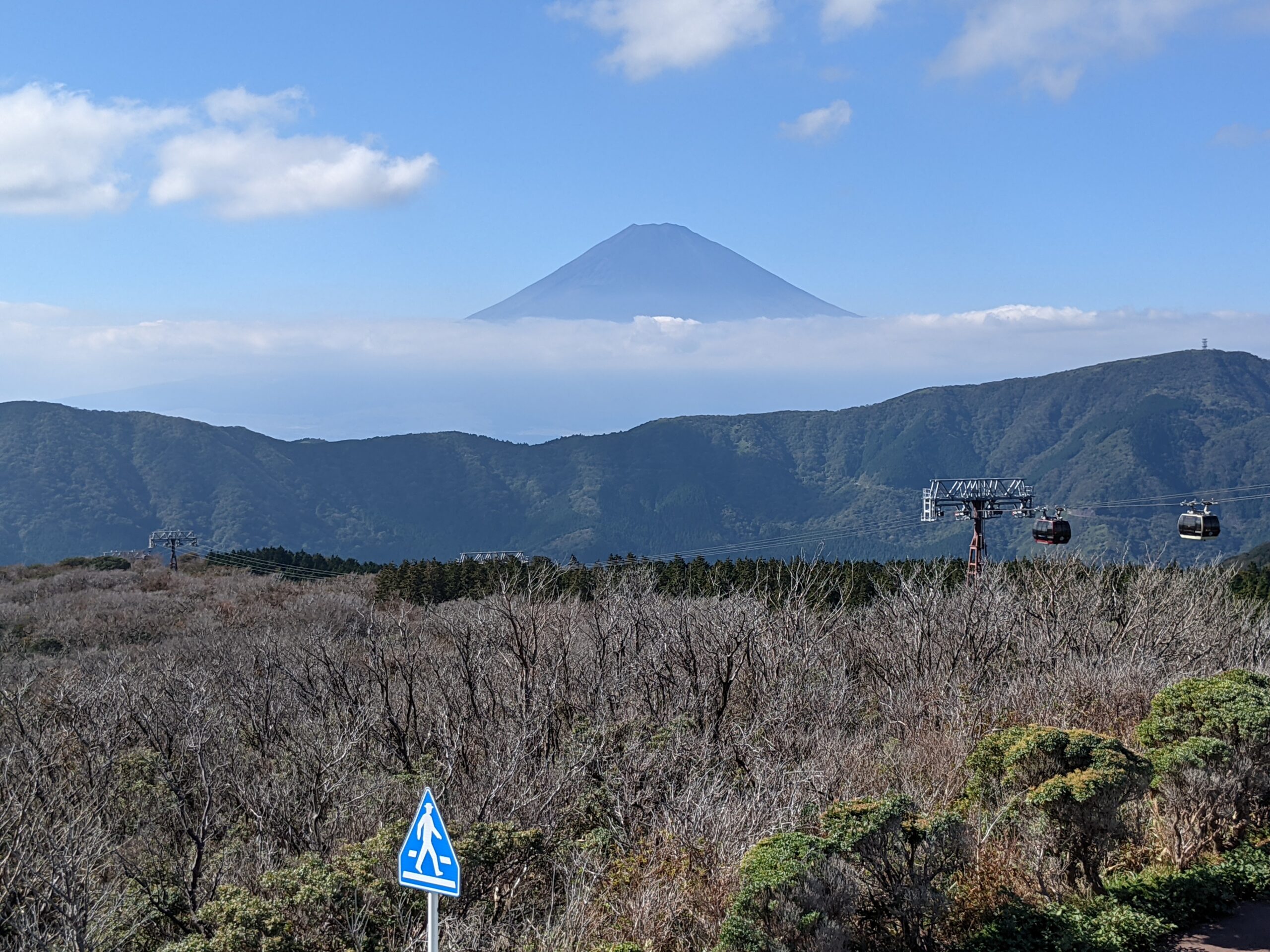 箱根大涌谷から見える富士山